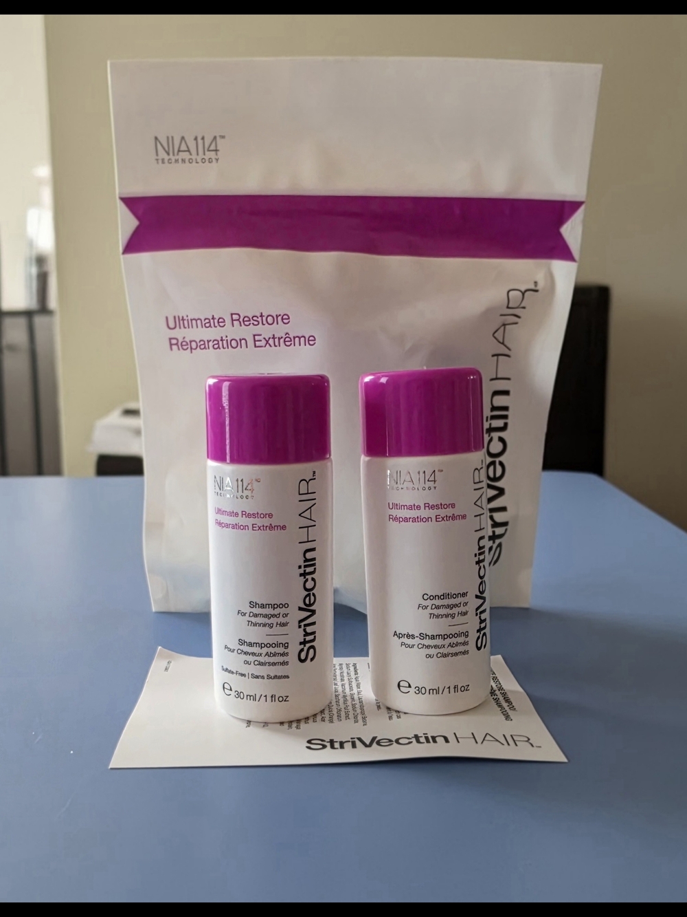 StriVectin HAIR Ultimate Restore Shampoo & Conditioner Travel Set New In Package
